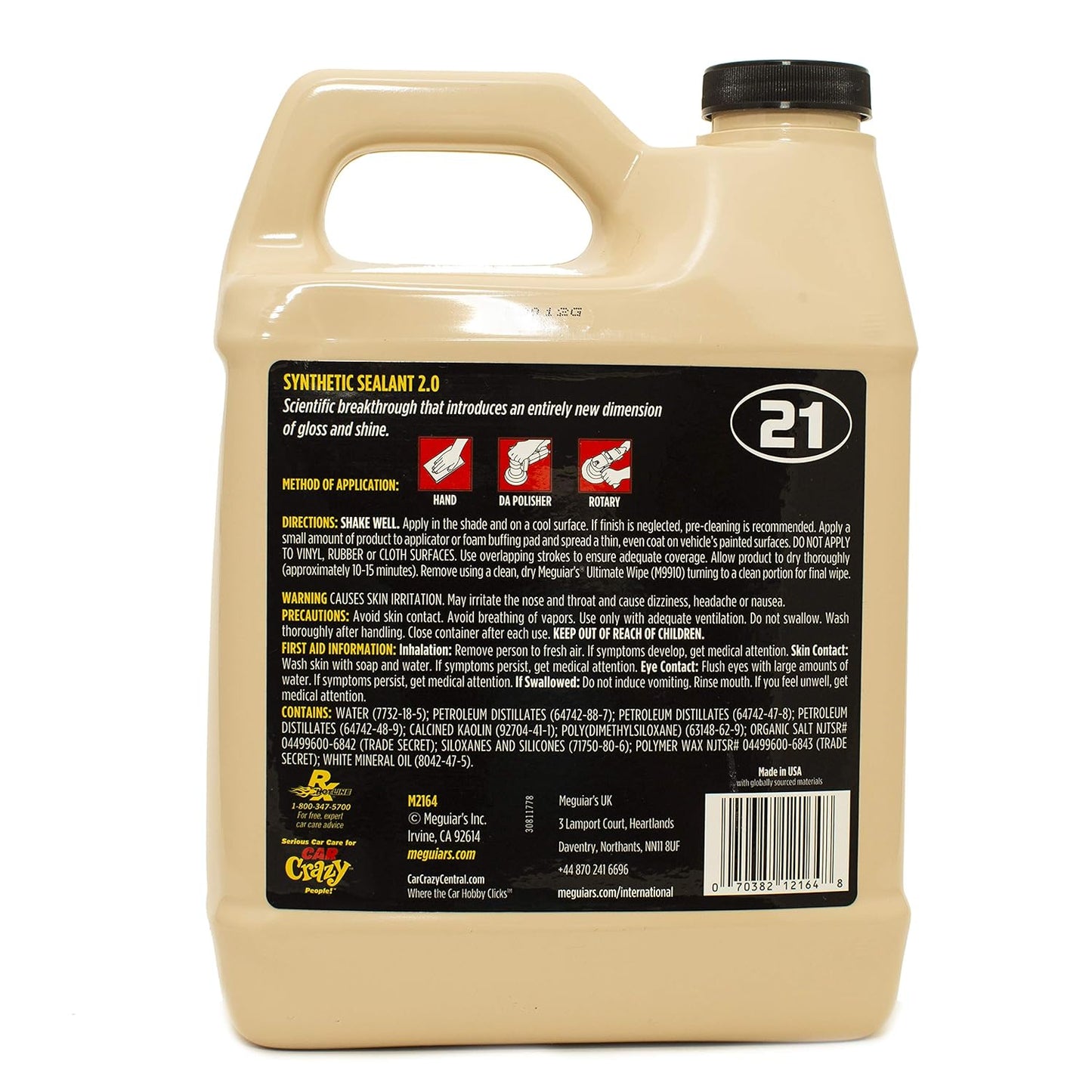 Meguiar’s® M21 Mirror Glaze Professional Synthetic Sealant 2.0, 1.89L Liquid