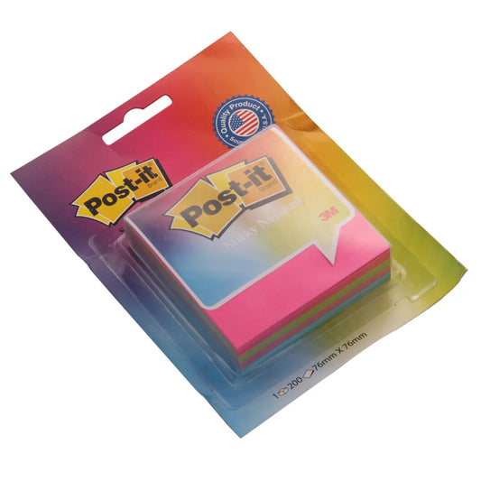3M Post-it Sticky Note Cube 200 Sheets – 4 Colors x 50 Sheets (7.6 cm x 7.6 cm)