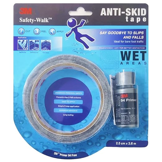 3M AntiSkid Tape | Anti-Slip & Grip Tapes With 10ML Primer- Wet
