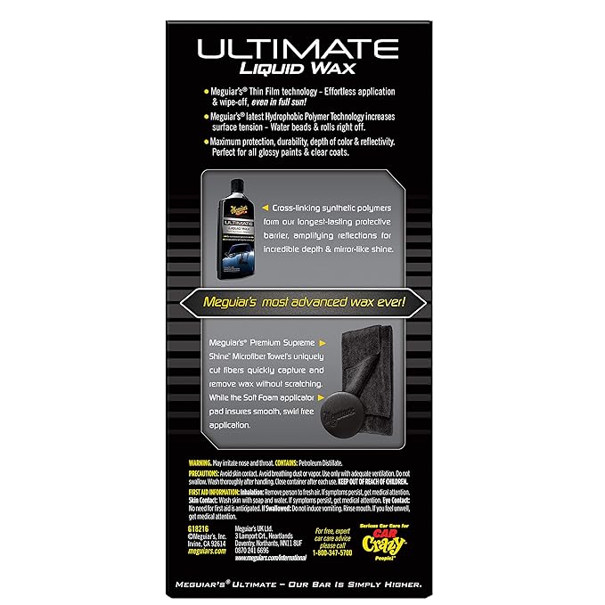 Meguiar’s Ultimate Liquid Wax-472ml | Easy to Use Synthetic Wax, Long-Lasting