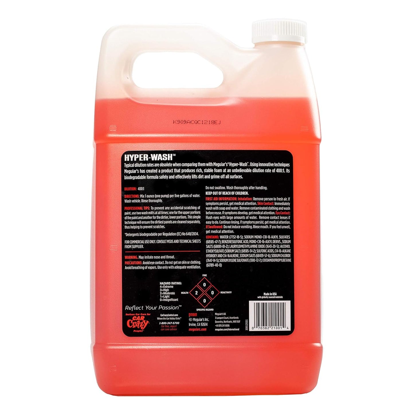 Meguiar’s Hyper-Wash Car Washing Liquid, 3.79L – 1 Gallon